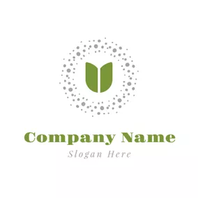 Letter Logo Green Sprout and Letter U logo design
