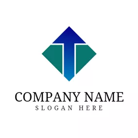 Finance & Insurance Logo Green Square and Blue Arrow logo design