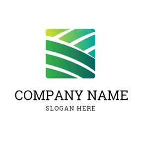 Logo De La Ferme Green Square and Farm logo design