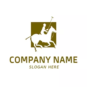 Polo Logo Green Square and Horse Icon logo design
