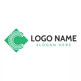 Letter Logo Green Square and Letter C logo design