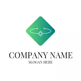 Fashion & Beauty Logo Green Square and White Bracelet logo design