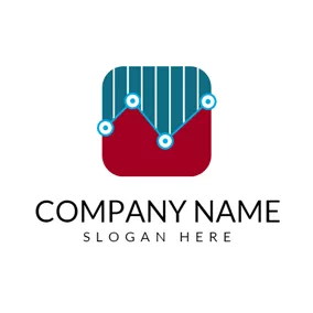 Finance & Insurance Logo Green Stripe and Red Line Graph logo design