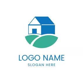 Non-profit Logo Green Surrounding and Blue House logo design