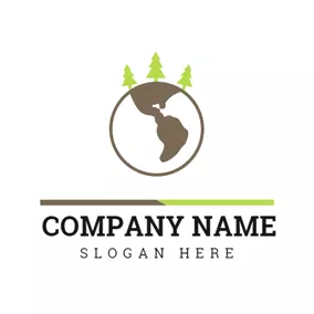 Eco Logo Green Tree and Brown Earth logo design