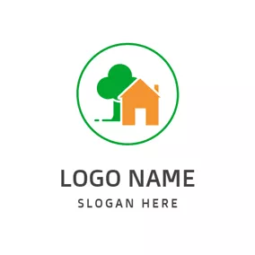 Non-profit Logo Green Tree and Yellow House logo design