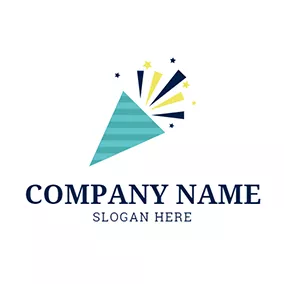 Carnival Logo Green Triangle and Coloured Ribbon logo design