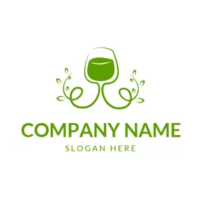 Wein Logo Green Twist Vine Wine Cap logo design