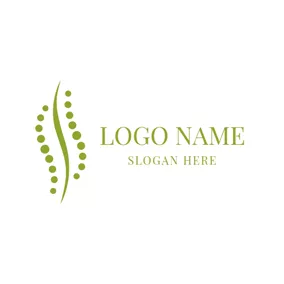 Spine Logo Green Vertebral Column logo design