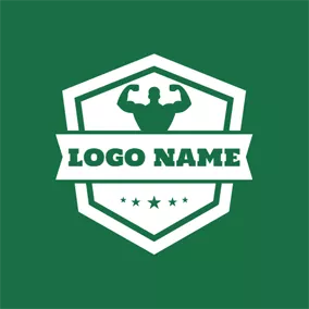 Club Logo Green Wrestling Badge logo design