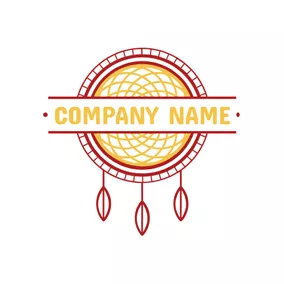 Dreamcatcher Logo Grid Interlaced Dreamcatcher Tribal Sign logo design