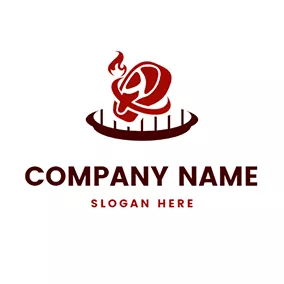 Grill Logo Grill Circle Meat and Bbq logo design