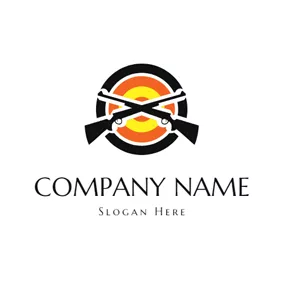 ターゲットロゴ Gun and Target Icon logo design