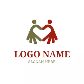 家族のロゴ Hand and Abstract Family logo design