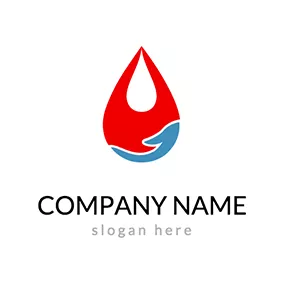 Non-profit Logo Hand and Blood Drop logo design