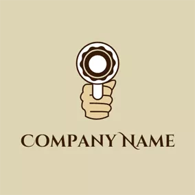 Pastry Logo Hand and Pastry Gun logo design