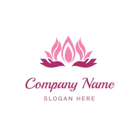 Lotus Logo Hand and Yoga Lotus logo design