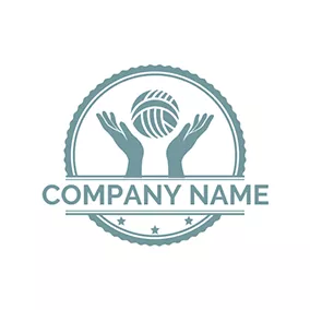 Handmade Logo Hand Wool Ball Circle Handmade logo design