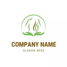 Spine Logo Hands Holding Human and Spine logo design