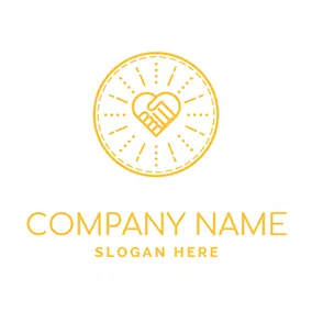 Light Logo Hands Light Circle Handmade logo design