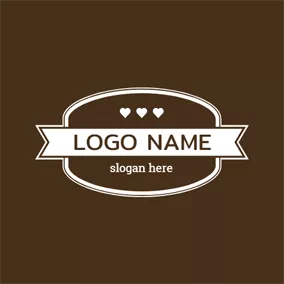 Name Logo Heart Banner and Shape logo design