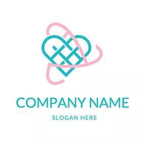 Knitting Logo Heart Knitting logo design