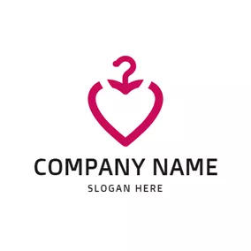 Fashion & Beauty Logo Heart Shape and Coat Hanger logo design