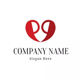 Comma Logo Heart Shape and Comma logo design
