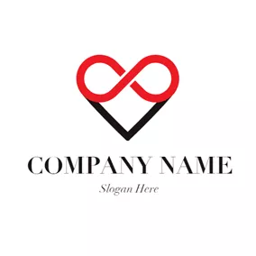 Unendlich Logo Heart Shape and Infinity logo design