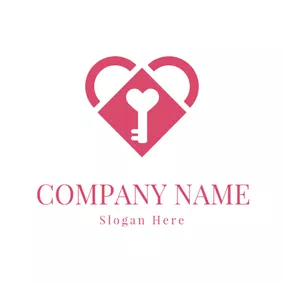 Logótipo Chave Heart Shape and Key logo design