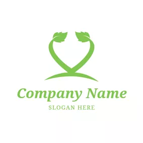 Mint Logo Heart Shape and Mint Leaf logo design