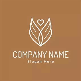 Freedom Logo Heart Shape and Wing Icon logo design