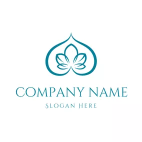 Lotus Logo Heart Shape and Yoga Lotus logo design