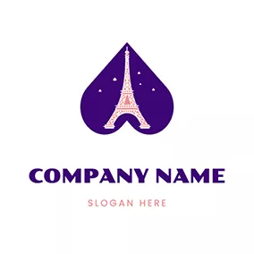 Shape Logo Heart Shape Tower Paris logo design