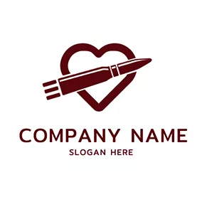 Bullet Logo Heart Speed Bullet logo design