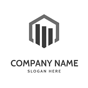Graph Logo Hexagon and Bar Graph logo design