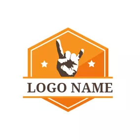 Music Logo Hexagon and Gesture Style logo design