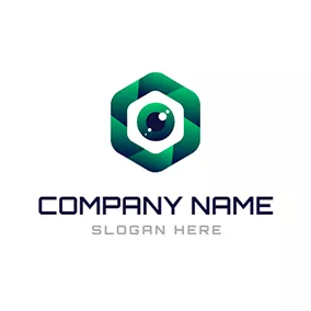 Aperture Logo Hexagon Eye Circle and Aperture logo design