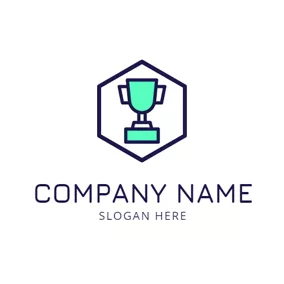 Business & Consulting Logo Hexagon Frame and Trophy logo design