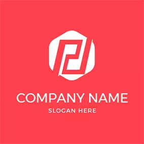 Pロゴ Hexagon Line Abstract Letter D P logo design