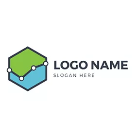 Report Logo Hexagon Line Chart and Report logo design