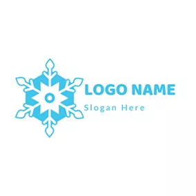 Snowflake Logo Hexagon Overlay Snowflake Frost logo design