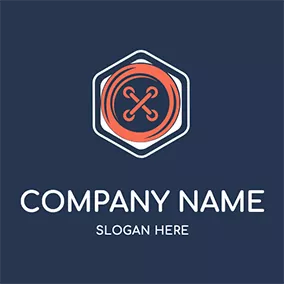 Hexagon Logo Hexagonal Button logo design