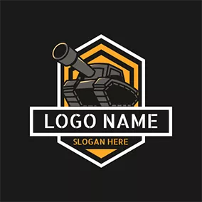 Military Logo Hexagonal Tank Logo logo design