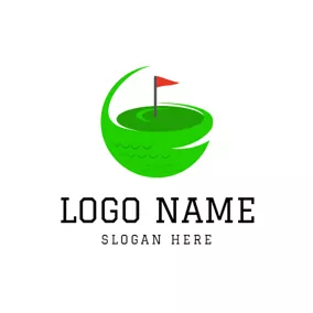 Sports & Fitness Logo Hole and Golf Flag logo design