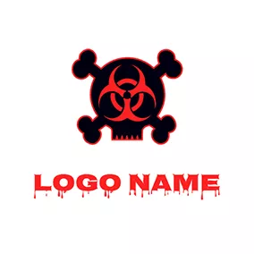 Toxic Logo Horrific Skeleton Toxic Logo logo design