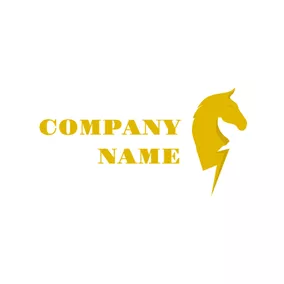 Horse Logo Horse Head and Lightning logo design