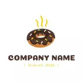 Chocolate Logo Hot Chocolate Doughnut logo design