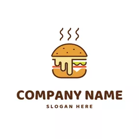 Cheese Logo Hot Delicious Sandwich logo design