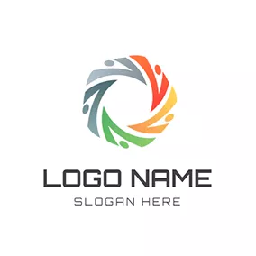螺旋狀logo Human Color Circle Community Spiral logo design